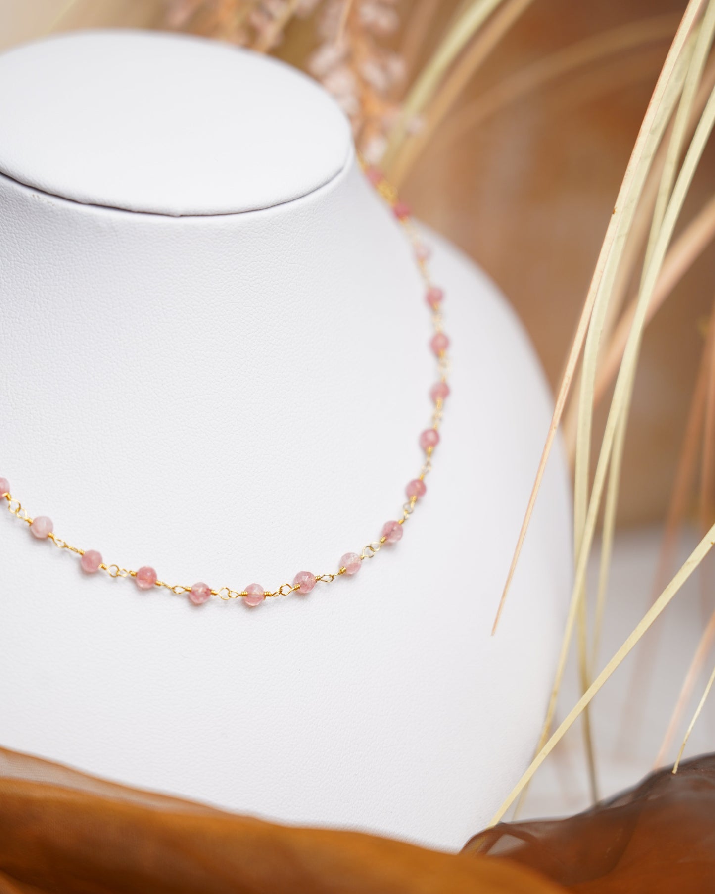 „Lotus Silver Women's Silver Necklace Trendy“ – Kette mit Glaskugeln aus 925/- vergoldetem Silber