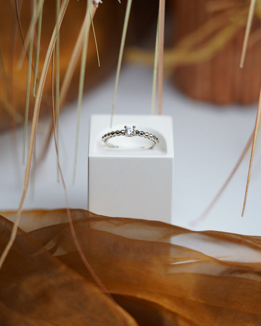 „Beaded Sparkle“ – Ring aus 925/- Sterlingsilber