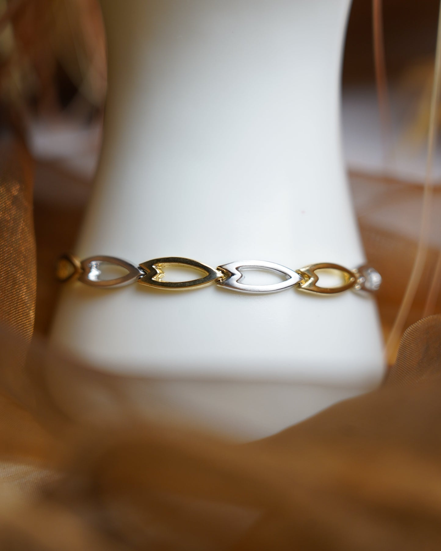 „Duo Ellipse“ – Armband aus 585/- Gelb- und Weißgold