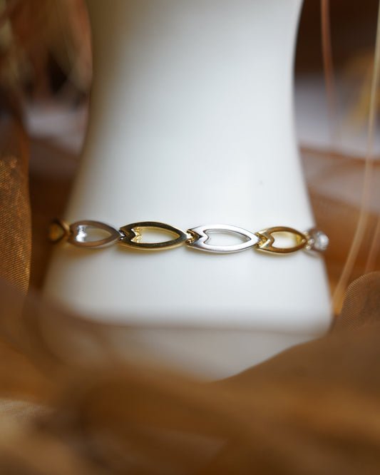 „Duo Ellipse“ – Armband aus 585/- Gelb- und Weißgold