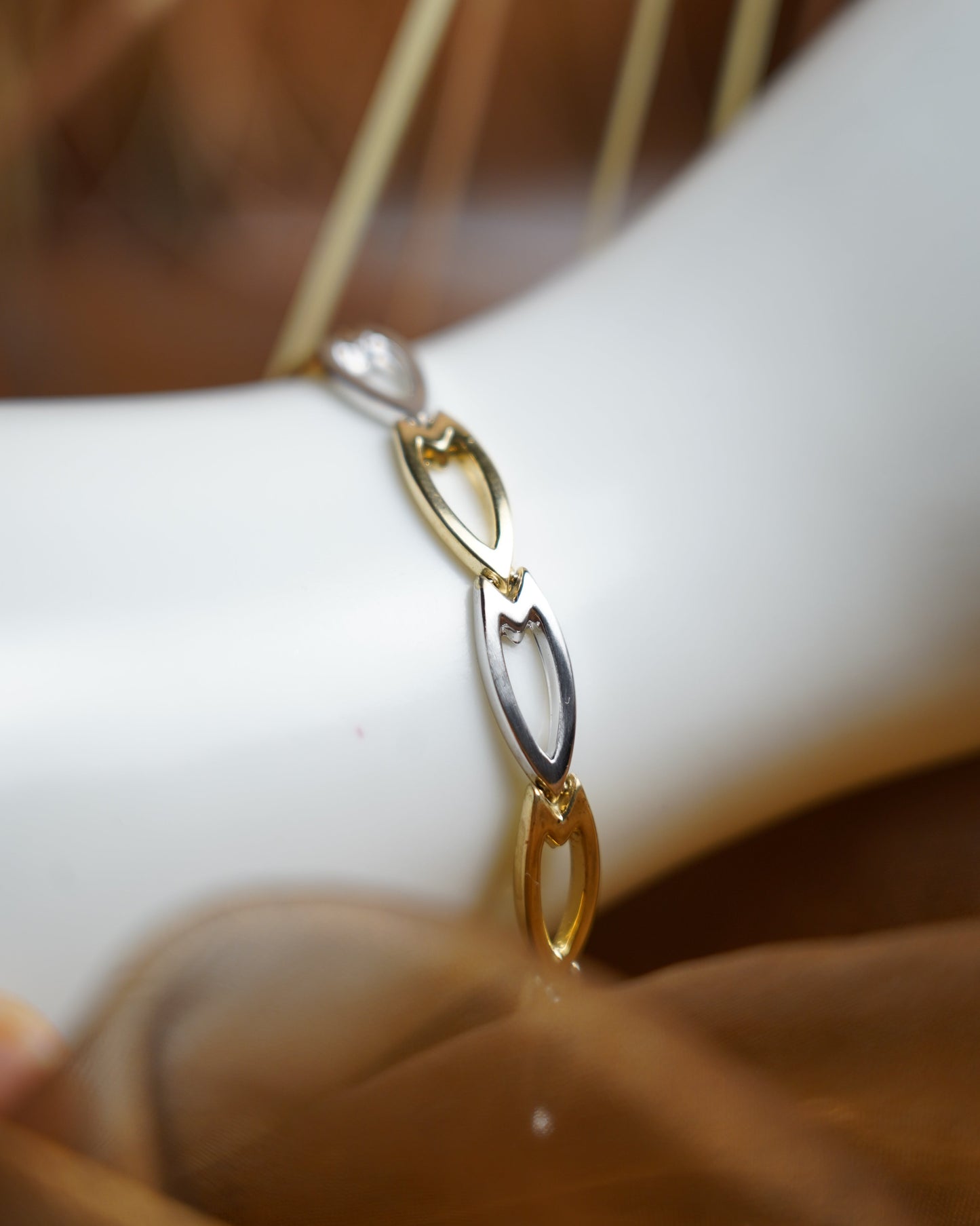 „Duo Ellipse“ – Armband aus 585/- Gelb- und Weißgold