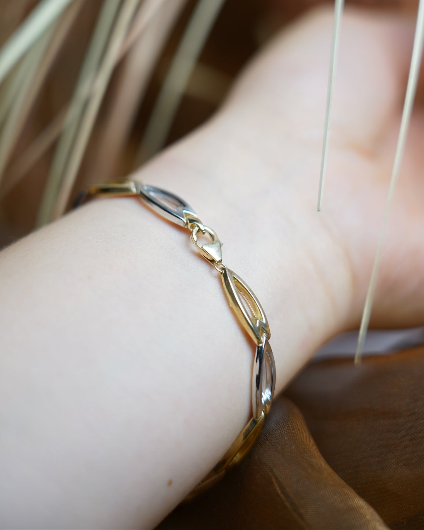 „Duo Ellipse“ – Armband aus 585/- Gelb- und Weißgold