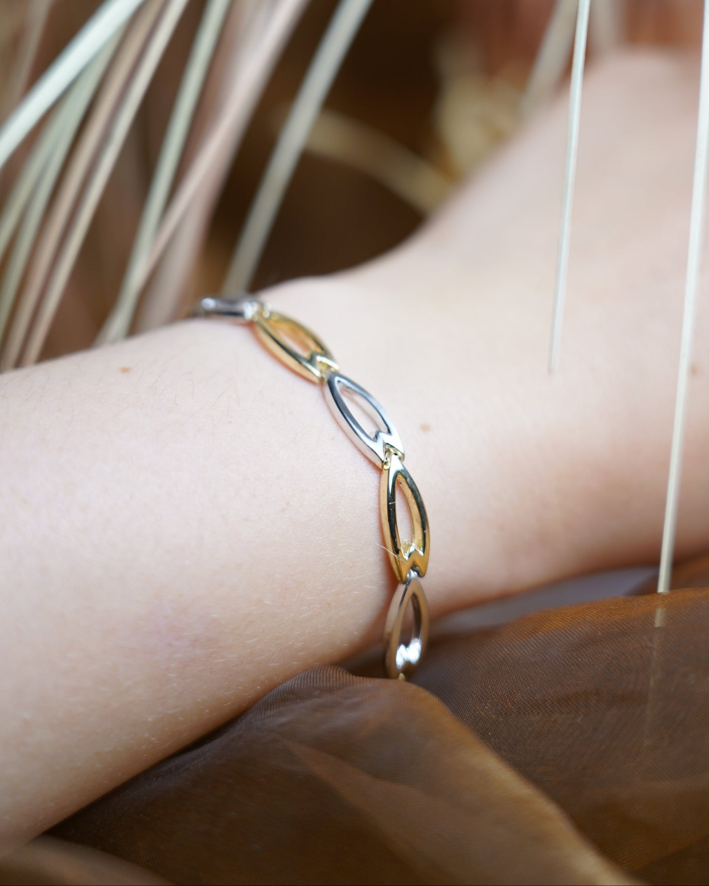 „Duo Ellipse“ – Armband aus 585/- Gelb- und Weißgold