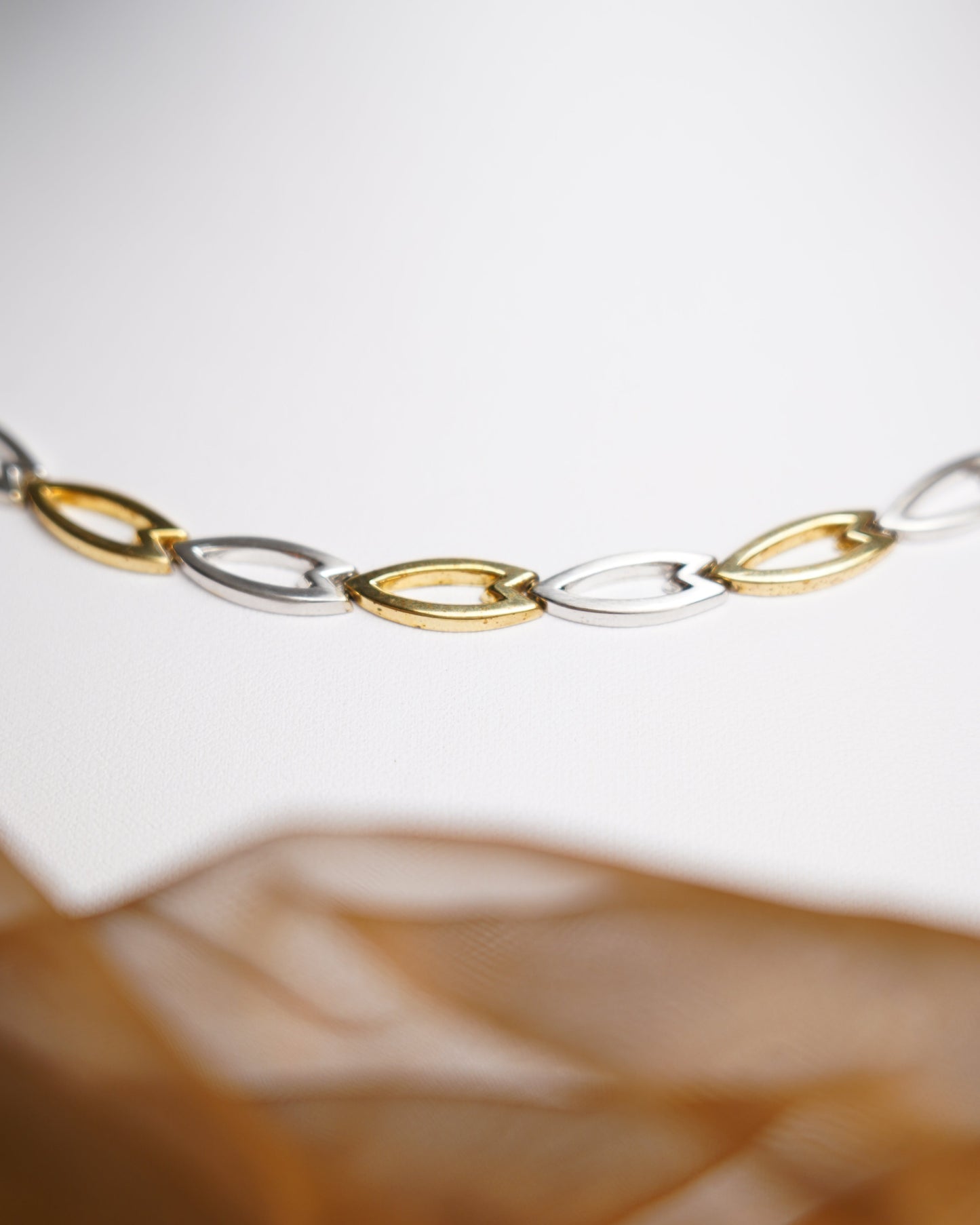 „Duo Ellipse“ – Kette aus 585/- Gelb- und Weißgold