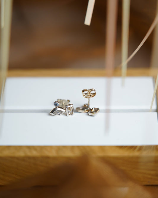 „Facet Balance“ – Ohrstecker aus 925/- Sterlingsilber mit Zirkoniasteinen