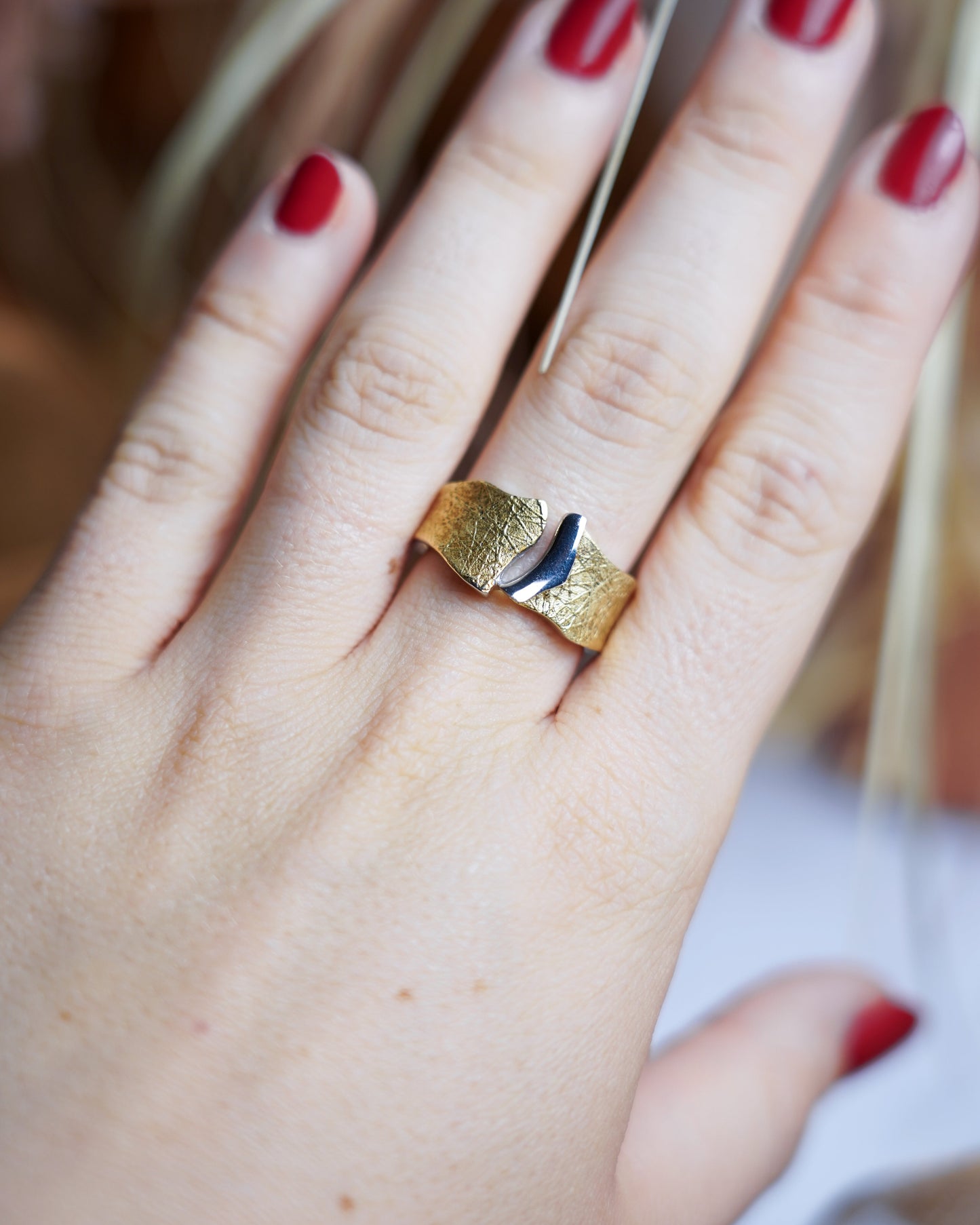 „Fusion Fold“ – Ring aus vergoldetem 925/- Sterlingsilber
