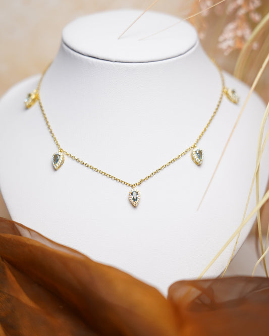 „Golden Dew“ – Kette aus vergoldetem 925/- Sterlingsilber mit Zirkoniasteinen