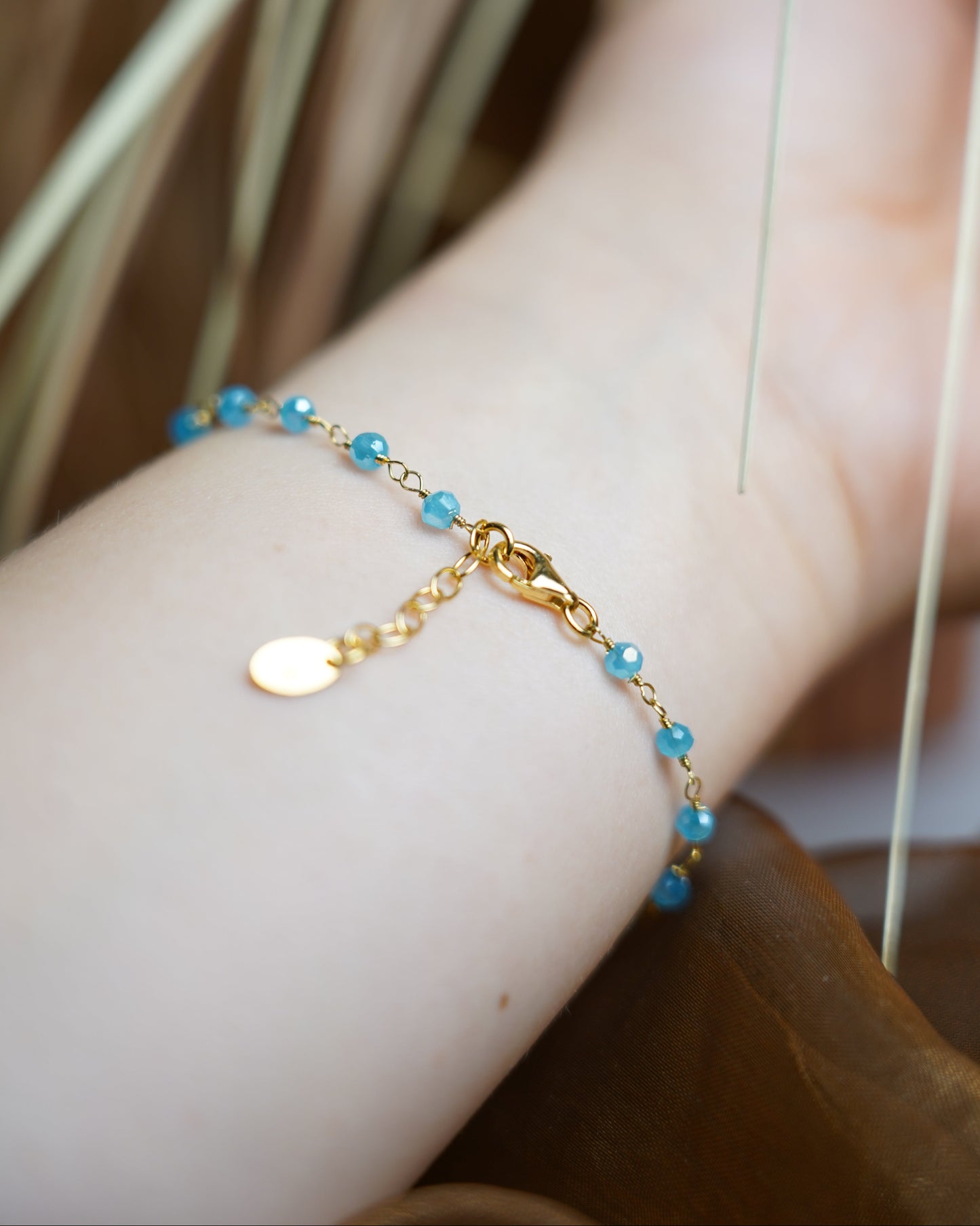 „Lotus Silver Women's Silver Bracelet Trendy“ – Armband mit Glaskugeln aus 925/- vergoldetem Silber