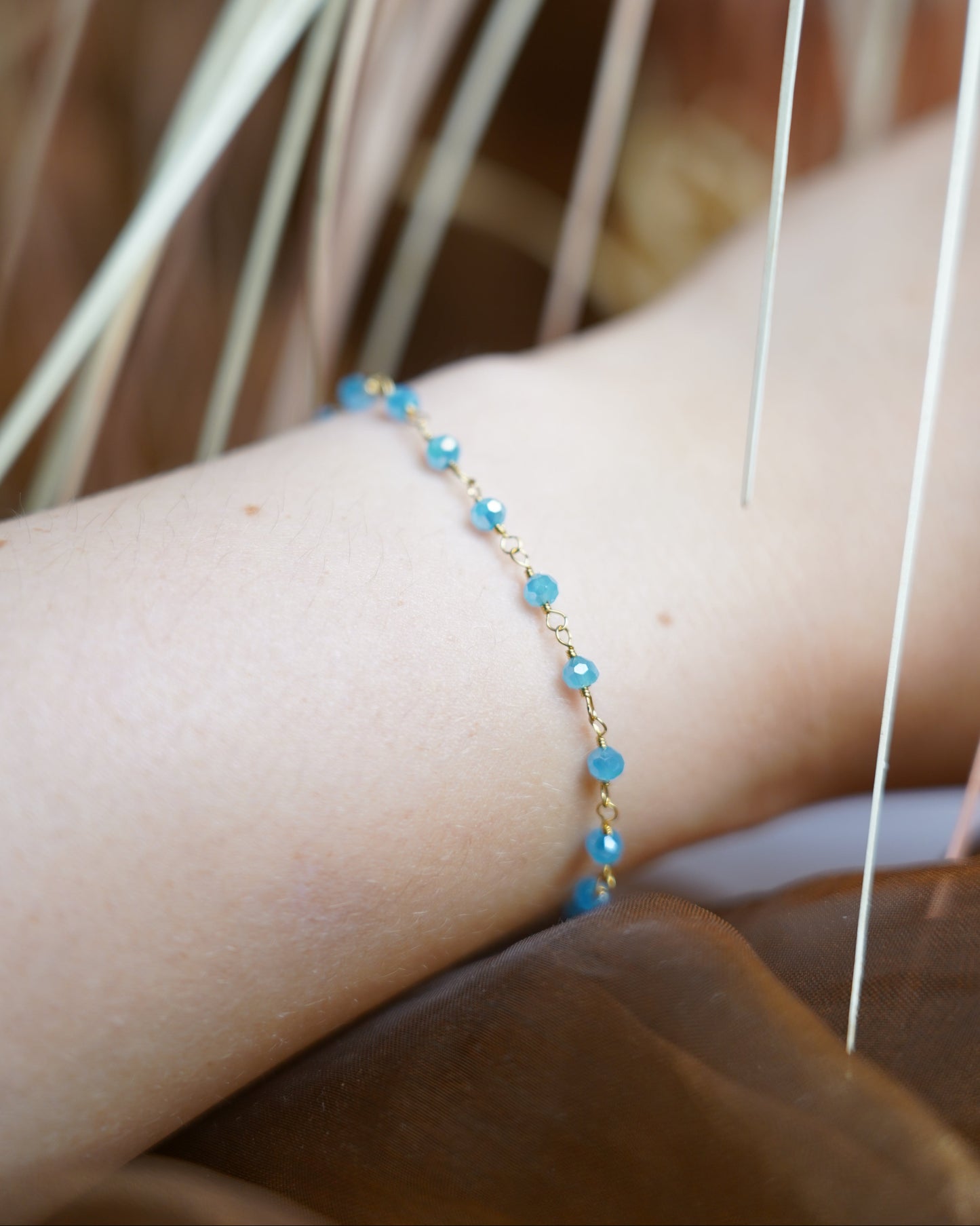 „Lotus Silver Women's Silver Bracelet Trendy“ – Armband mit Glaskugeln aus 925/- vergoldetem Silber