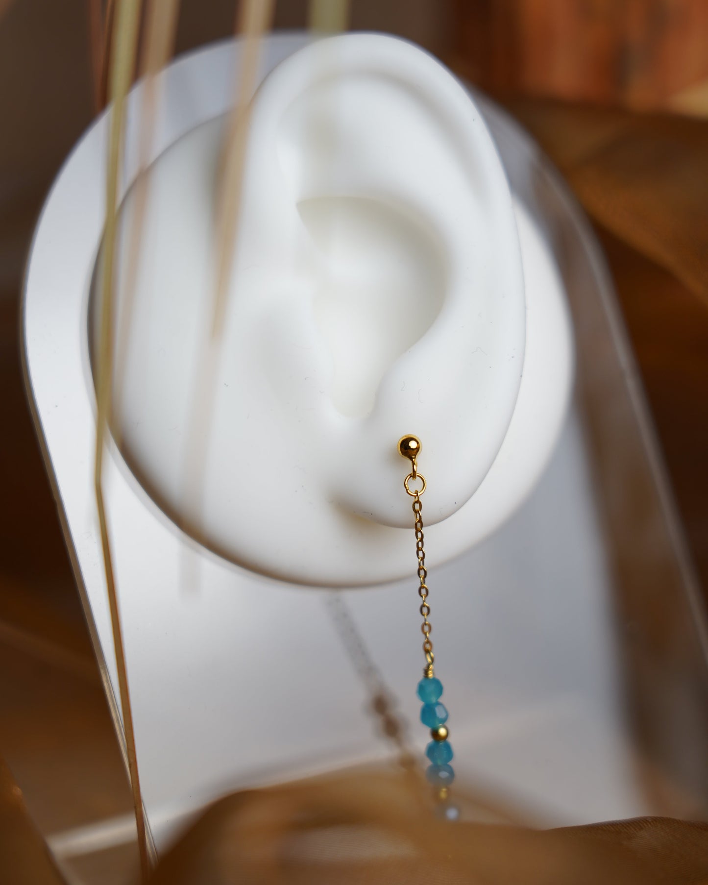 „Lotus Silver Women's Silver Earrings Trendy“ – Ohrringe mit Glaskugeln aus 925/- vergoldetem Silber