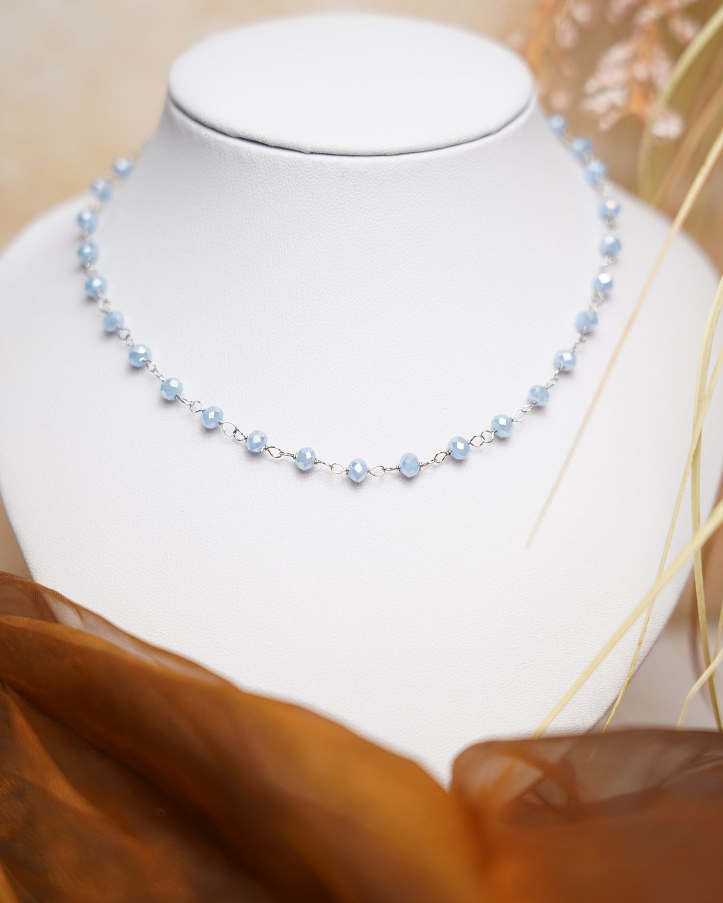 „Lotus Silver Women's Silver Necklace Trendy“ – Kette mit Glaskugeln aus 925/- Silber