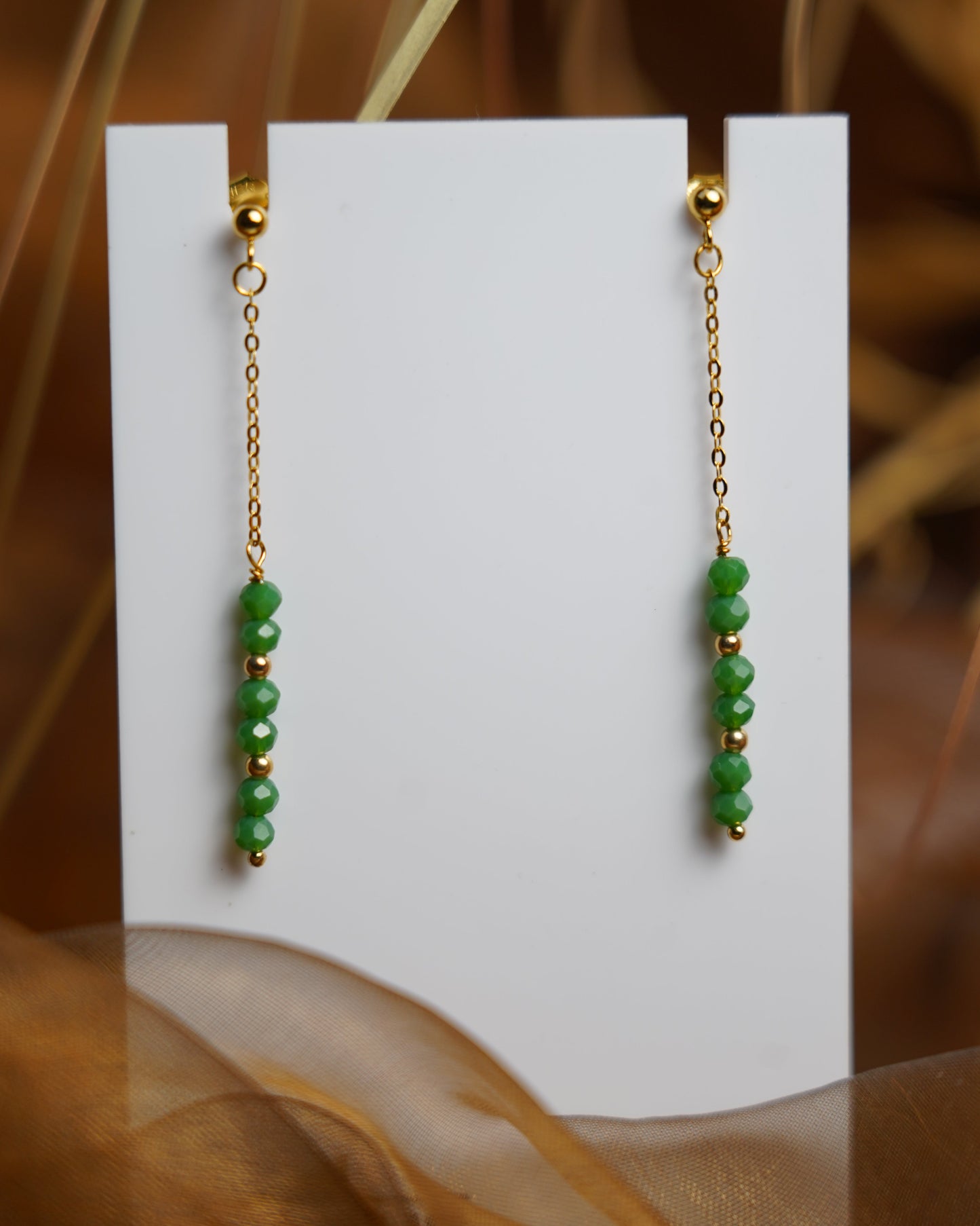 „Lotus Silver Women's Silver Earrings Trendy“ – Ohrringe mit Glaskugeln aus 925/- vergoldetem Silber
