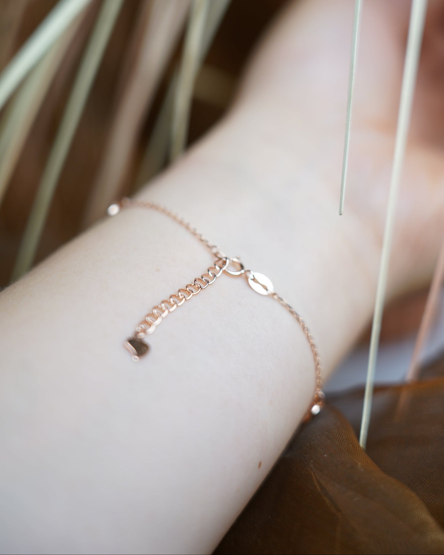 „Rosé-Dots“ – Armband aus rosévergoldetem 925/- Sterlingsilber