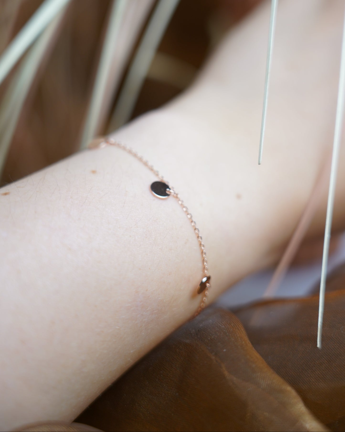 „Rosé-Dots“ – Armband aus rosévergoldetem 925/- Sterlingsilber