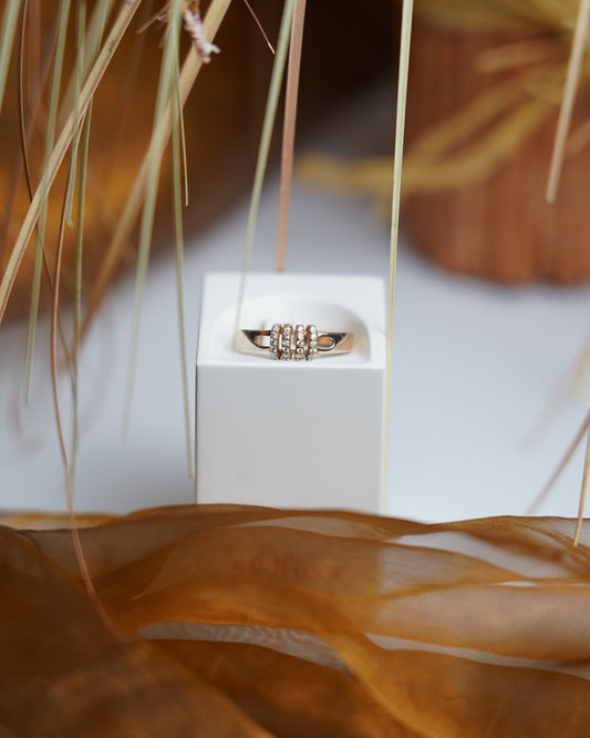 „Spark Line“ - Ring aus rosévergoldetem 925/- Sterlingsilber