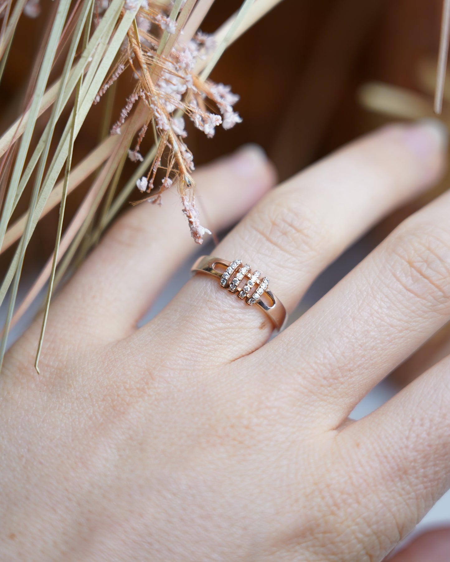 „Spark Line“ - Ring aus rosévergoldetem 925/- Sterlingsilber
